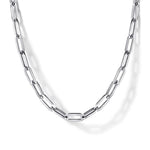 925 Sterling Silver Solid Paper Clip Chain Necklace - NK6769-17SVJJJ-Gabriel & Co.-Renee Taylor Gallery
