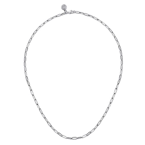 925 Sterling Silver Solid Paper Clip Chain Necklace - NK6769-17SVJJJ-Gabriel & Co.-Renee Taylor Gallery
