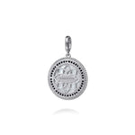 925 Sterling Silver White Mother Pearl and Black Spinel Bujukan Medallion Pendant - PT6635SVJMC-Gabriel & Co.-Renee Taylor Gallery