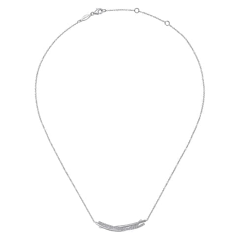 925 Sterling Silver White Sapphire Bar Necklace, White Sapphire - NK5896SVJWS-Gabriel & Co.-Renee Taylor Gallery
