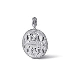 925 Sterling Silver White Sapphire Bujukan Aquarius Medallion Pendant - PT7592SVJWS-Gabriel & Co.-Renee Taylor Gallery