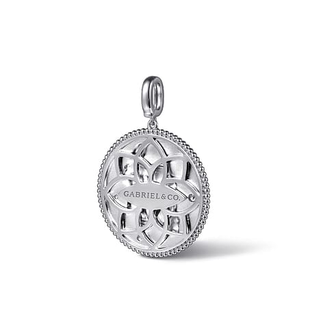 925 Sterling Silver White Sapphire Bujukan Aquarius Medallion Pendant - PT7592SVJWS-Gabriel & Co.-Renee Taylor Gallery