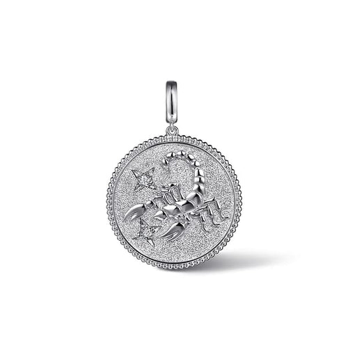925 Sterling Silver White Sapphire Bujukan Scorpio Medallion Pendant - PT7588SVJWS-Gabriel & Co.-Renee Taylor Gallery