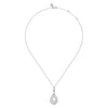 925 Sterling Silver Octagon White Sapphire Bujukan Drop Pendant Necklace - NK7495SVJWS-Gabriel & Co.-Renee Taylor Gallery