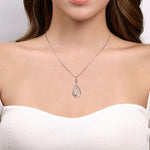 925 Sterling Silver Octagon White Sapphire Bujukan Drop Pendant Necklace - NK7495SVJWS-Gabriel & Co.-Renee Taylor Gallery