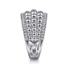 925 Sterling Silver White Sapphire Bujukan Wide Band Ring - LR51897SVJWS-Gabriel & Co.-Renee Taylor Gallery