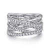 925 Sterling Silver White Sapphire Hampton Twisted Ladies Ring - LR52529SVJWS-Gabriel & Co.-Renee Taylor Gallery