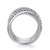925 Sterling Silver White Sapphire Hampton Twisted Ladies Ring - LR52529SVJWS-Gabriel & Co.-Renee Taylor Gallery