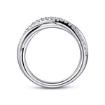 925 Sterling Silver White Sapphire Pavé Criss Cross Ring - LR51410SVJWS-Gabriel & Co.-Renee Taylor Gallery