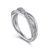 925 Sterling Silver White Sapphire Pavé Criss Cross Ring - LR51410SVJWS-Gabriel & Co.-Renee Taylor Gallery