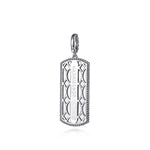 925 Sterling Silver Whtie Sapphire Personalized Medallion Pendant - PT6610SVJWS-Gabriel & Co.-Renee Taylor Gallery