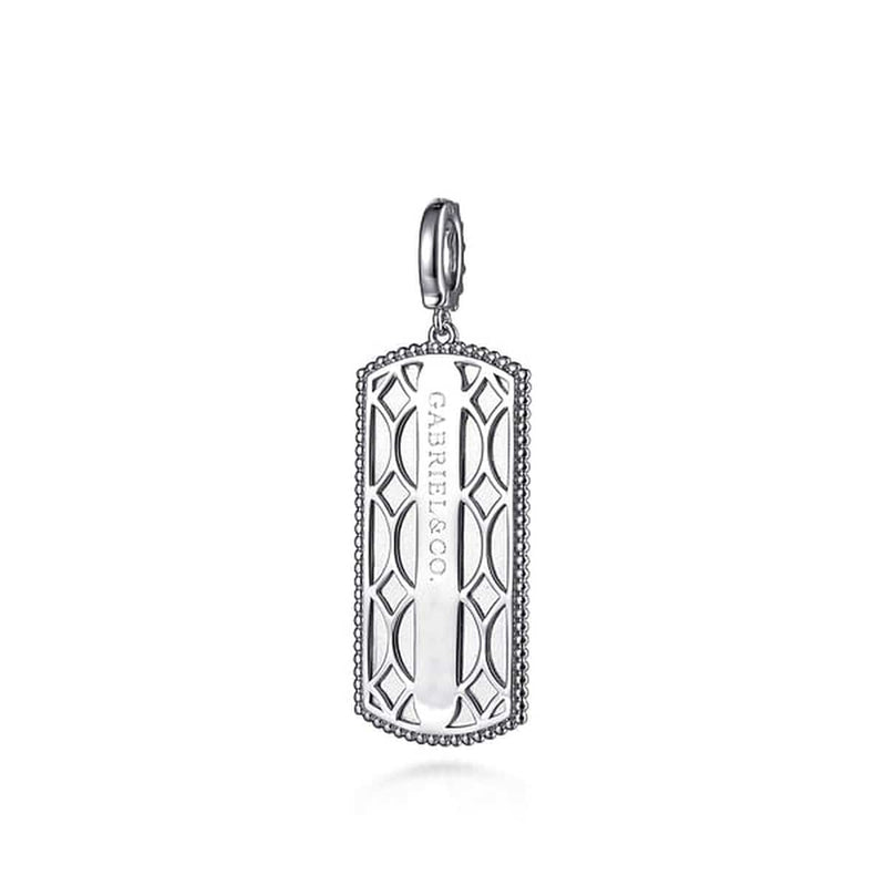 925 Sterling Silver Whtie Sapphire Personalized Medallion Pendant - PT6610SVJWS-Gabriel & Co.-Renee Taylor Gallery