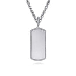 925 Sterling Silver Whtie Sapphire Personalized Medallion Pendant - PT6610SVJWS-Gabriel & Co.-Renee Taylor Gallery