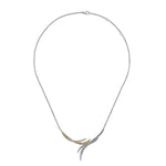 925 Sterling Silver and 14K Yellow Gold Bujukan Bypass Necklace - NK7776MZJJJ-Gabriel & Co.-Renee Taylor Gallery