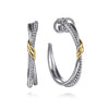 925 Sterling Silver and 14K Yellow Gold Bujukan Criss Cross J Hoop Earrings - EG15297MZJJJ-Gabriel & Co.-Renee Taylor Gallery