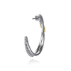925 Sterling Silver and 14K Yellow Gold Bujukan Criss Cross J Hoop Earrings - EG15297MZJJJ-Gabriel & Co.-Renee Taylor Gallery