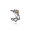 925 Sterling Silver and 14K Yellow Gold Bujukan Cross J Hoop Earrings - EG15298MZJJJ-Gabriel & Co.-Renee Taylor Gallery