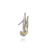 925 Sterling Silver and 14K Yellow Gold Bujukan Criss Cross Spiked J Hoop Earrings - EG15290MZJJJ-Gabriel & Co.-Renee Taylor Gallery