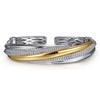 925 Sterling Silver and 14K Yellow Gold Bujukan Twisted Wire Bangle Bracelet - BG5044-62MZJJJ-Gabriel & Co.-Renee Taylor Gallery