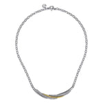 925 Sterling Silver and 14K Yellow Gold Bujukan Multiple Row Bar Necklace - NK7775MZJJJ-Gabriel & Co.-Renee Taylor Gallery