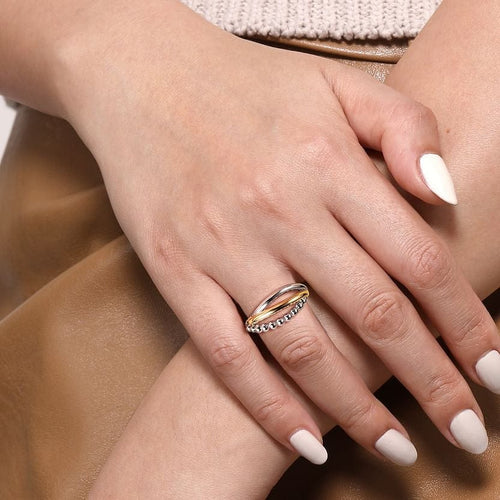 925 Sterling Silver and 14K Yellow Gold Bujukan Ring - LR52756MZJJJ-Gabriel & Co.-Renee Taylor Gallery