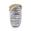 925 Sterling Silver and 14K Yellow Gold Bujukan Shrimp Criss-Cross Ring - LR52758MZJJJ-Gabriel & Co.-Renee Taylor Gallery