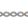925 Sterling Silver and 14K Yellow Gold Bujukan White Sapphire Link Bracelet - TB5047MZJWS-Gabriel & Co.-Renee Taylor Gallery