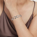 925 Sterling Silver and 14K Yellow Gold Bujukan White Sapphire Link Bracelet - TB5047MZJWS-Gabriel & Co.-Renee Taylor Gallery