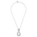 925 Sterling Silver and 14K Yellow Gold Bujukan White Sapphire Teardrop Necklace - NK7781-20MZJWS-Gabriel & Co.-Renee Taylor Gallery