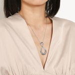 925 Sterling Silver and 14K Yellow Gold Bujukan White Sapphire Teardrop Necklace - NK7781-20MZJWS-Gabriel & Co.-Renee Taylor Gallery