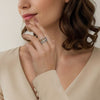 925 Sterling Silver and 14K Yellow Gold Bujukan White Sapphire Wide Band Ring - LR52755MZJWS-Gabriel & Co.-Renee Taylor Gallery