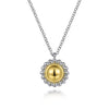 925 Sterling Silver and 14K Yellow Gold Fashion Pendant Necklace - NK6898MZJJJ-Gabriel & Co.-Renee Taylor Gallery