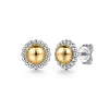 925 Sterling Silver and 14K Yellow Gold Bujukan Stud Earrings - EG14450MZJJJ-Gabriel & Co.-Renee Taylor Gallery