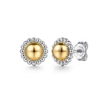 925 Sterling Silver and 14K Yellow Gold Bujukan Stud Earrings - EG14450MZJJJ-Gabriel & Co.-Renee Taylor Gallery