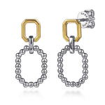 925 Sterling Silver and 14K Yellow Gold Octagon Bujukan Stud Drop Earrings - EG15304MZJJJ-Gabriel & Co.-Renee Taylor Gallery