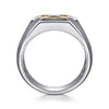 925 Sterling Silver and 14K Yellow Gold Sapphire Signet Ring - MR20154MZJSB-Gabriel & Co.-Renee Taylor Gallery