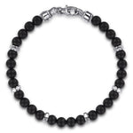 925 Sterling Silver and 6mm Black Titanium Bead Men's Bracelet - TBM2194TISVJJJ-Gabriel & Co.-Renee Taylor Gallery