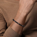 925 Sterling Silver and 6mm Black Titanium Bead Men's Bracelet - TBM2194TISVJJJ-Gabriel & Co.-Renee Taylor Gallery
