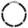 925 Sterling Silver and 6mm Black Titanium Sandblast Men's Beaded Bracelet - TBM2214TISVJJJ-Gabriel & Co.-Renee Taylor Gallery