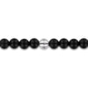 925 Sterling Silver and 6mm Black Titanium Sandblast Men's Beaded Bracelet - TBM2214TISVJJJ-Gabriel & Co.-Renee Taylor Gallery