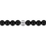 925 Sterling Silver and 6mm Black Titanium Sandblast Men's Beaded Bracelet - TBM2214TISVJJJ-Gabriel & Co.-Renee Taylor Gallery