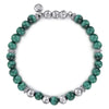 925 Sterling Silver and 6mm Malachite Beaded Bracelet - TBM4531SVJMA-Gabriel & Co.-Renee Taylor Gallery