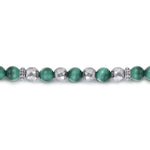 925 Sterling Silver and 6mm Malachite Beaded Bracelet - TBM4531SVJMA-Gabriel & Co.-Renee Taylor Gallery