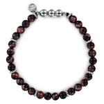 925 Sterling Silver and 6mm Tiger Eye Beads Bracelet - TBM4533-75SVJTE-Gabriel & Co.-Renee Taylor Gallery