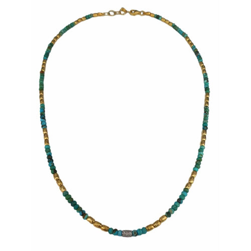 Marika 14K Gold, Turquoise & Diamond Necklace - M9251-Marika-Renee Taylor Gallery