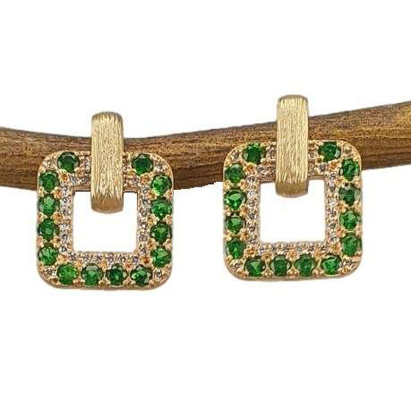 Marika 14K Gold, Tsavorite & Diamond Earrings M9314-Marika-Renee Taylor Gallery