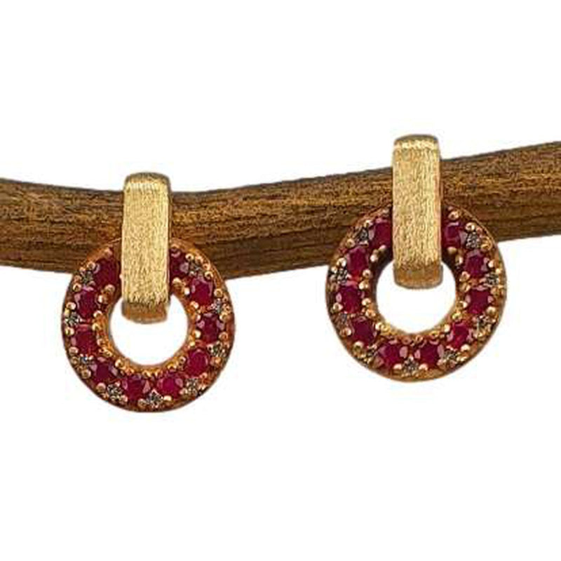 Marika 14K Gold, Ruby & Diamond Earrings M9317-Marika-Renee Taylor Gallery