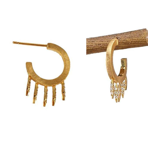 14K Gold Diamond Fringe Hoop Earrings - M9488-Marika-Renee Taylor Gallery