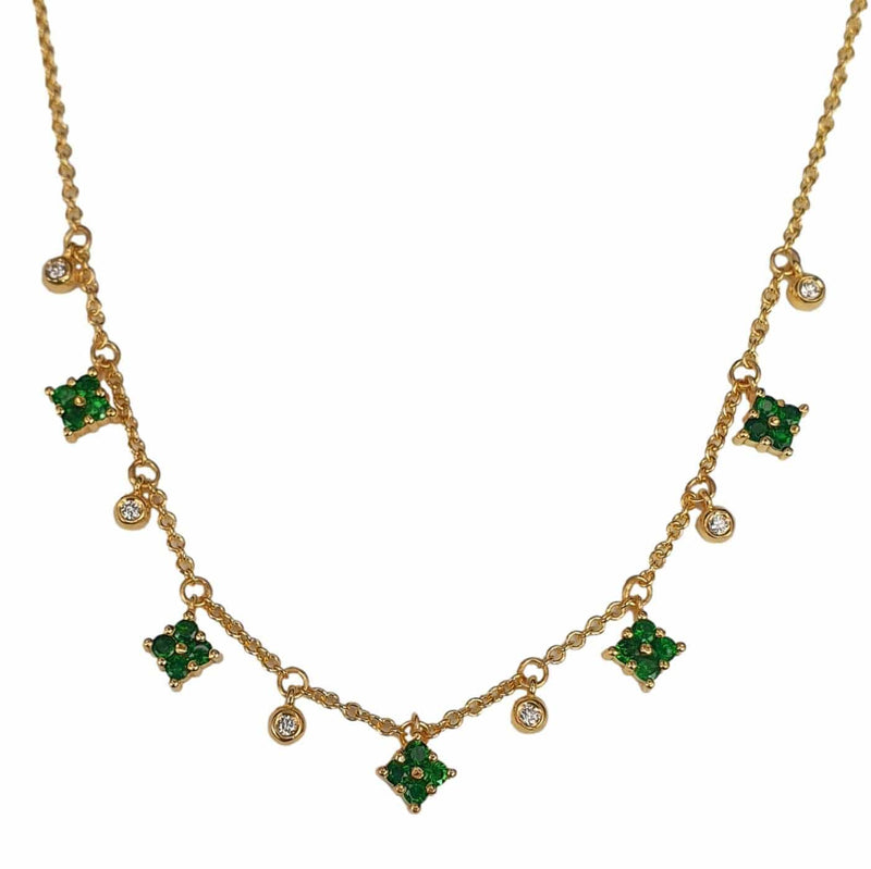 14K Gold Tsavorite and Diamond Charm Necklace - M9562-Marika-Renee Taylor Gallery