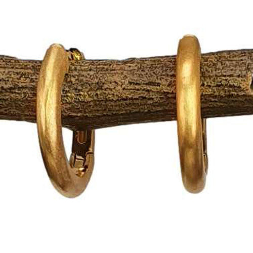 14K Gold Matte Hoop Earrings - M9579-Marika-Renee Taylor Gallery